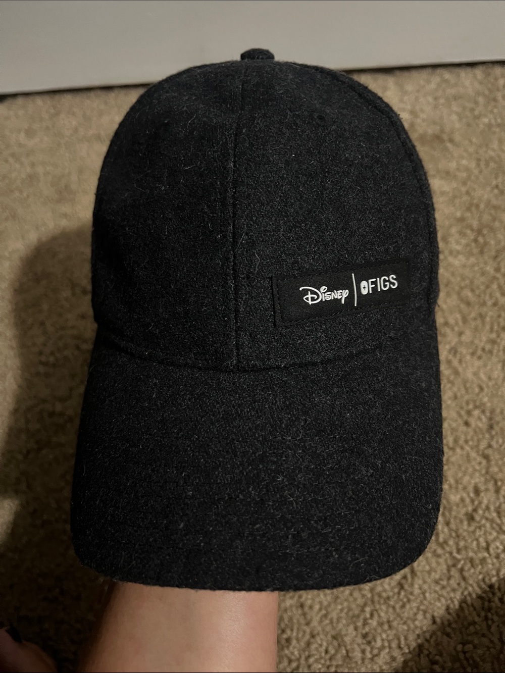 Disney x FIGS Black Wool Blend Baseball Cap